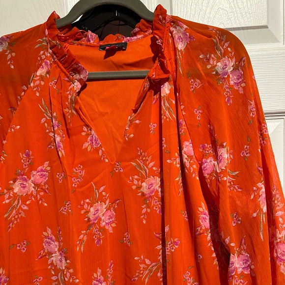 Vince Camuto Orange Floral Dress Women's
LARGE Lightweight Fashion Dress - Picture 5 of 8